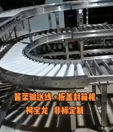醬菜輸送線+折蓋封箱機，非標(biāo)定制